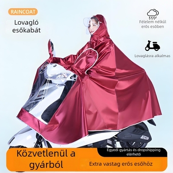 Sűrített és meghosszabbított esőköpeny teljes testvédelmet nyújt a heves eső ellen, elektromos robogók, motorkerékpárok és elektromos kerékpárok számára, vízálló poncsó