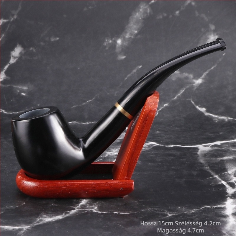 Ébenfa pipa, kézzel készített, 9 mm szűrő, modern minimalista stílus, súly 80 g.