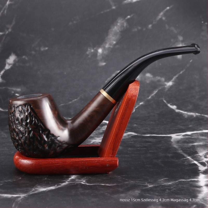Ébenfa pipa, kézzel készített, 9 mm szűrő, modern minimalista stílus, súly 80 g.