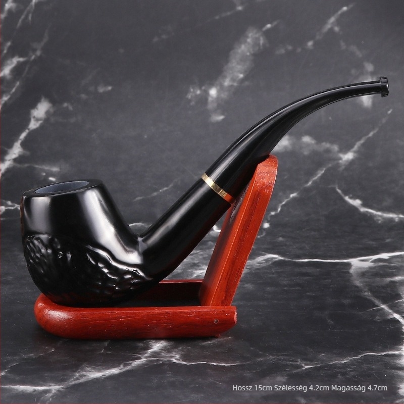 Ébenfa pipa, kézzel készített, 9 mm szűrő, modern minimalista stílus, súly 80 g.