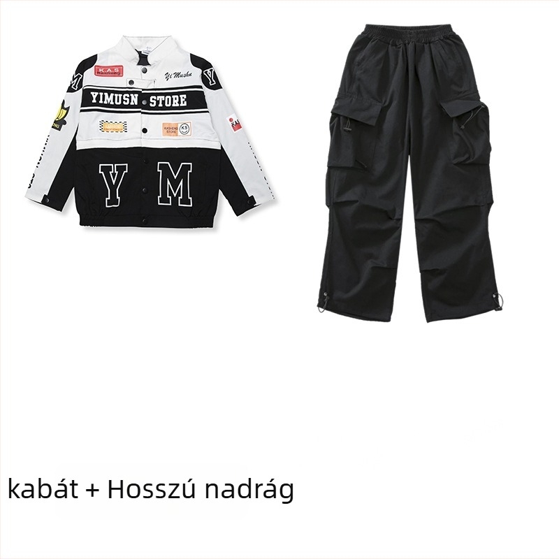 Gyerekeknek szóló hip-hop tánc gyakorló ruházat, uniszex, 3-8 éveseknek