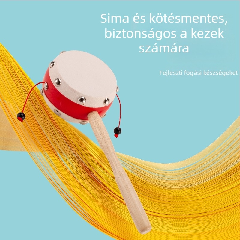 Baba csörgő, játékanyag juhbőr, dobfej 7 cm