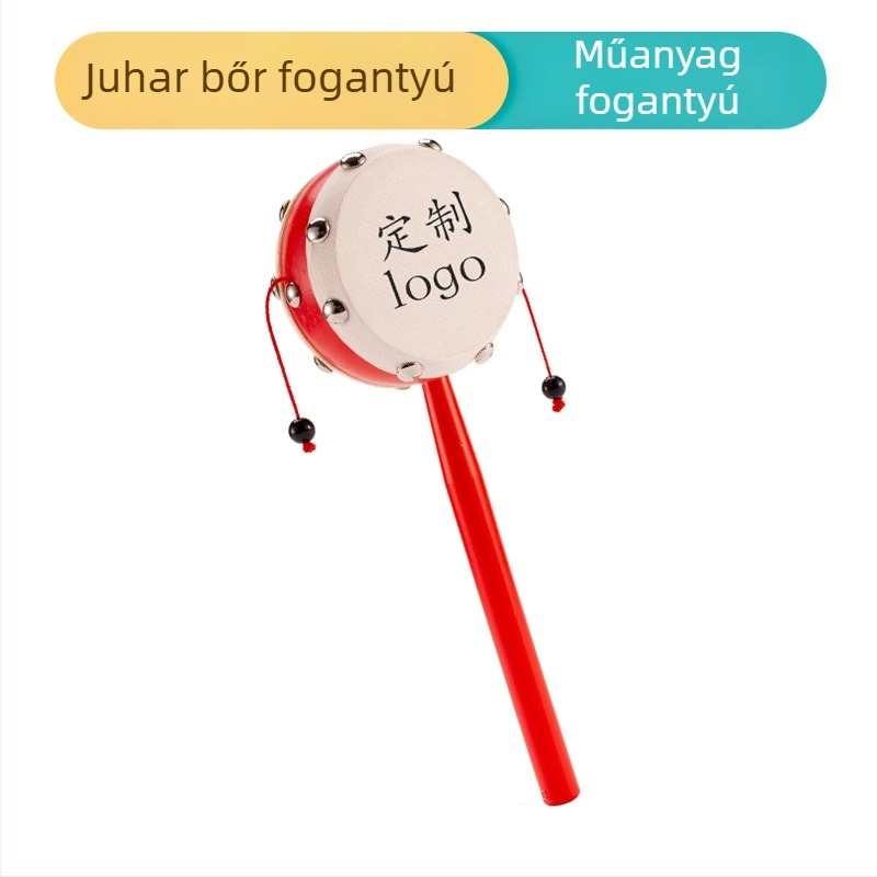 Baba csörgő, játékanyag juhbőr, dobfej 7 cm