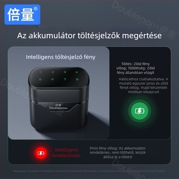 8-állásos multifunkcionális töltő AA NiMH/Li-ion akkukhoz, DC5V bemenet, DC1.5V 0.25A kimenet
