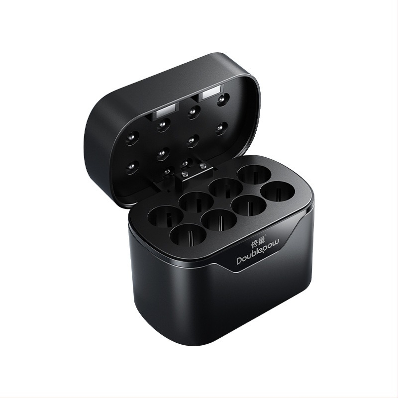 8-állásos multifunkcionális töltő AA NiMH/Li-ion akkukhoz, DC5V bemenet, DC1.5V 0.25A kimenet