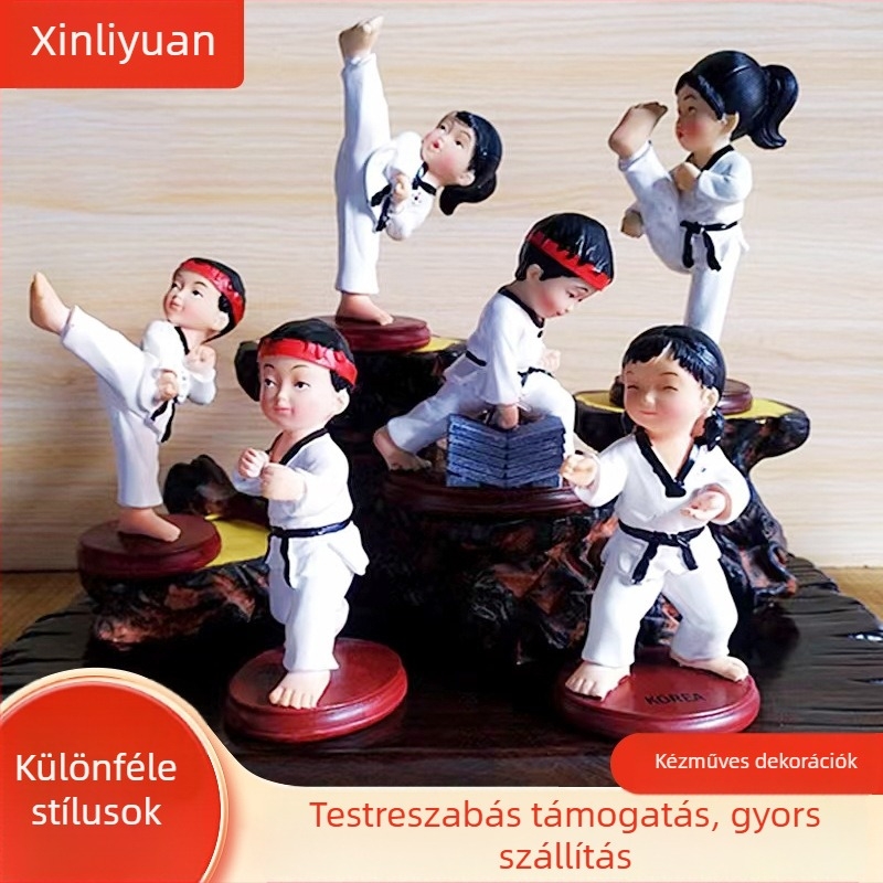 Taekwondo gyanta figura – modern művészeti stílus, utazási szuvenír barátoknak, emlékdíj