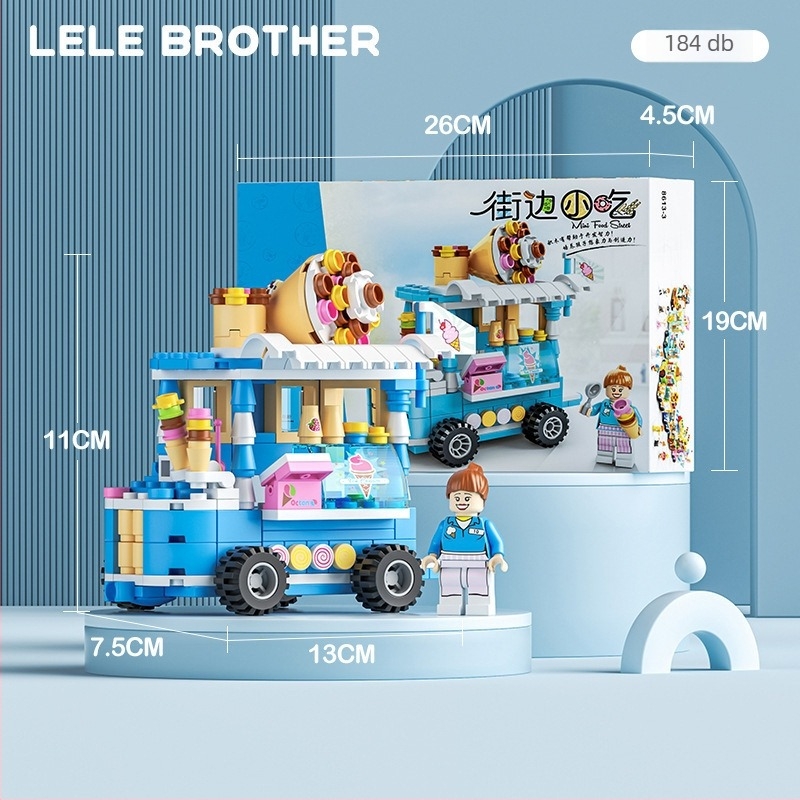 Mini városi utca építőelemek készlet, ABS műanyag, 100–200 darab, 7–14 éveseknek, DIY