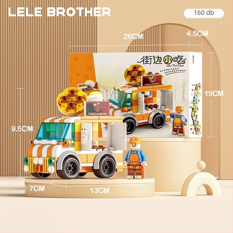 Mini városi utca építőelemek készlet, ABS műanyag, 100–200 darab, 7–14 éveseknek, DIY