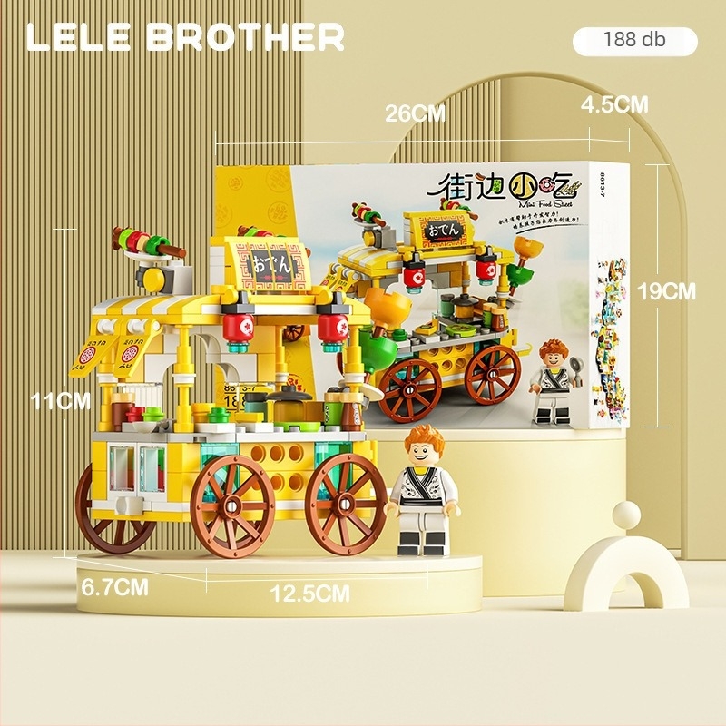 Mini városi utca építőelemek készlet, ABS műanyag, 100–200 darab, 7–14 éveseknek, DIY