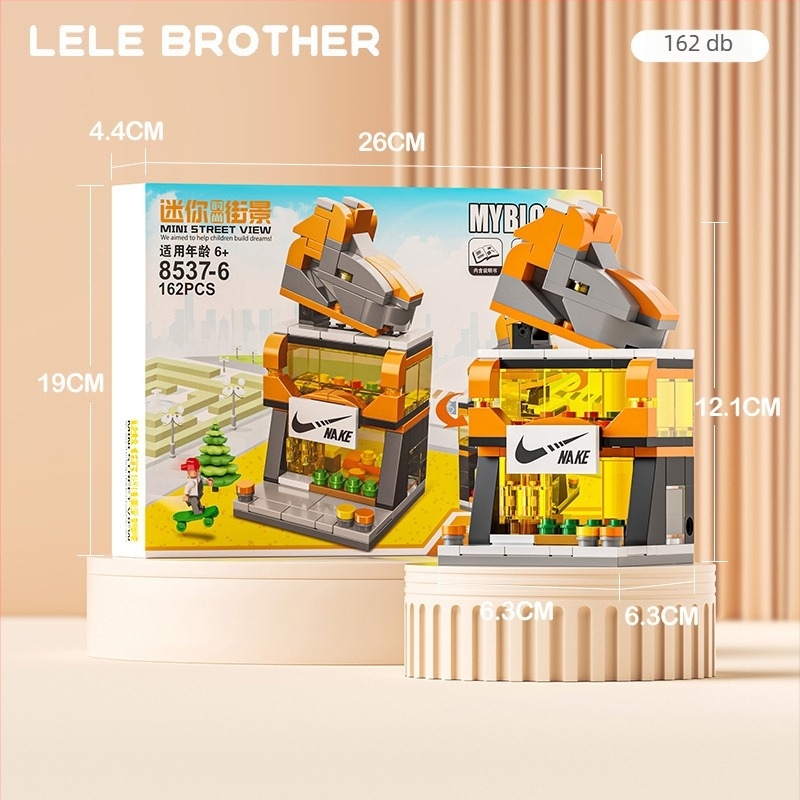 Mini városi utca építőelemek készlet, ABS műanyag, 100–200 darab, 7–14 éveseknek, DIY