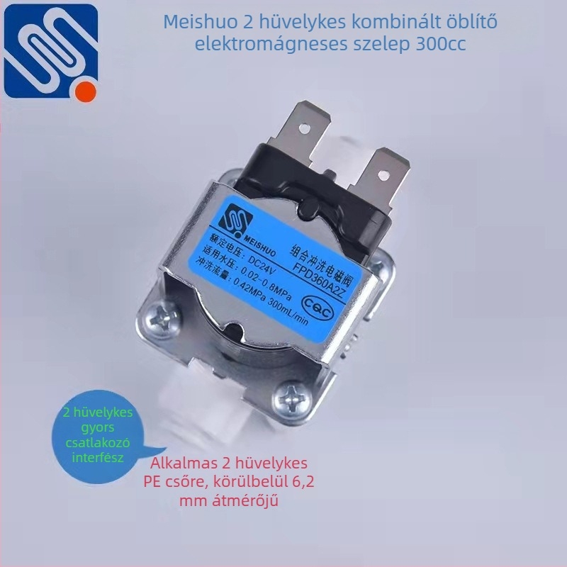 Meishuo elektromágneses szelep víztisztítóhoz – tiszta réztekercs, 2‑utas/3‑utas, csatorna zárásának vezérlése
