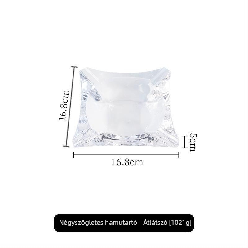 Kristályüveg hamutál szivarokhoz – Blinkmax/Lizun, dekoratív, európai stílusú otthonra és irodára, logónyomás lehetséges, testreszabás