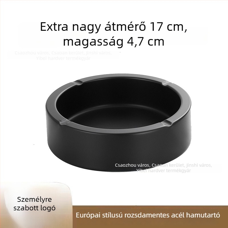 Európai stílusú, egyenes hamutartó, két rétegű rozsdamentes acél, esésálló, asztali használatra