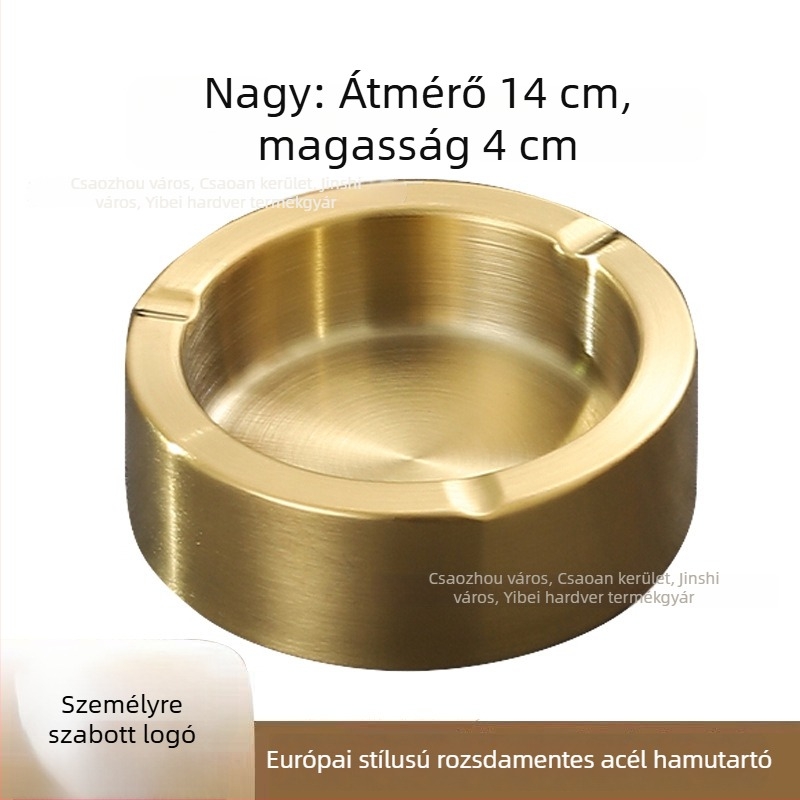 Európai stílusú, egyenes hamutartó, két rétegű rozsdamentes acél, esésálló, asztali használatra