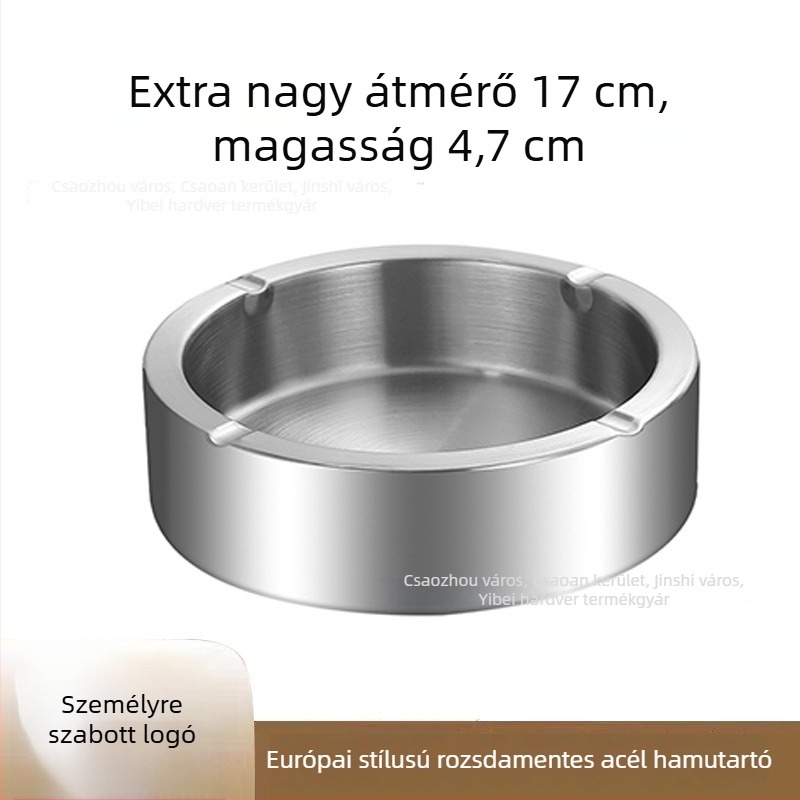 Európai stílusú, egyenes hamutartó, két rétegű rozsdamentes acél, esésálló, asztali használatra