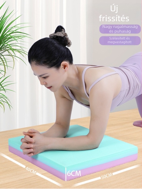 Egyensúly matrac fitneszhez és törzs edzéséhez, térdpárna és jóga matrac csúszásmentes felülettel, vastagított kivitel