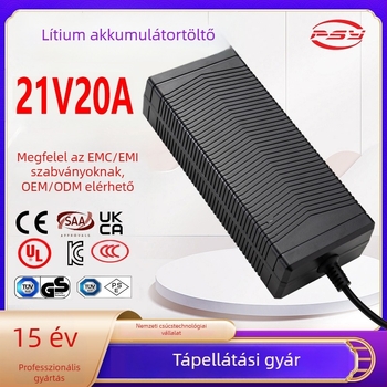 21V 20A lítium-ion akkumulátor töltő, CE UL 3C PSE UKCA tanúsított, 420W