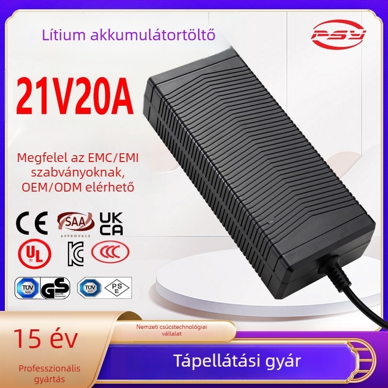 21V 20A lítium-ion akkumulátor töltő, CE UL 3C PSE UKCA tanúsított, 420W
