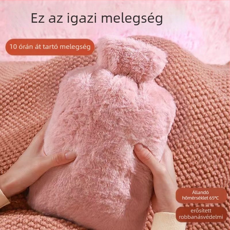 Vízfeltöltős forróvizes zacskó – PVC, rajzfilm-stílus, több szintű hőmérséklet-vezérlés; alkalmas derékra, hasra, lábakra, kezekre és a hátára