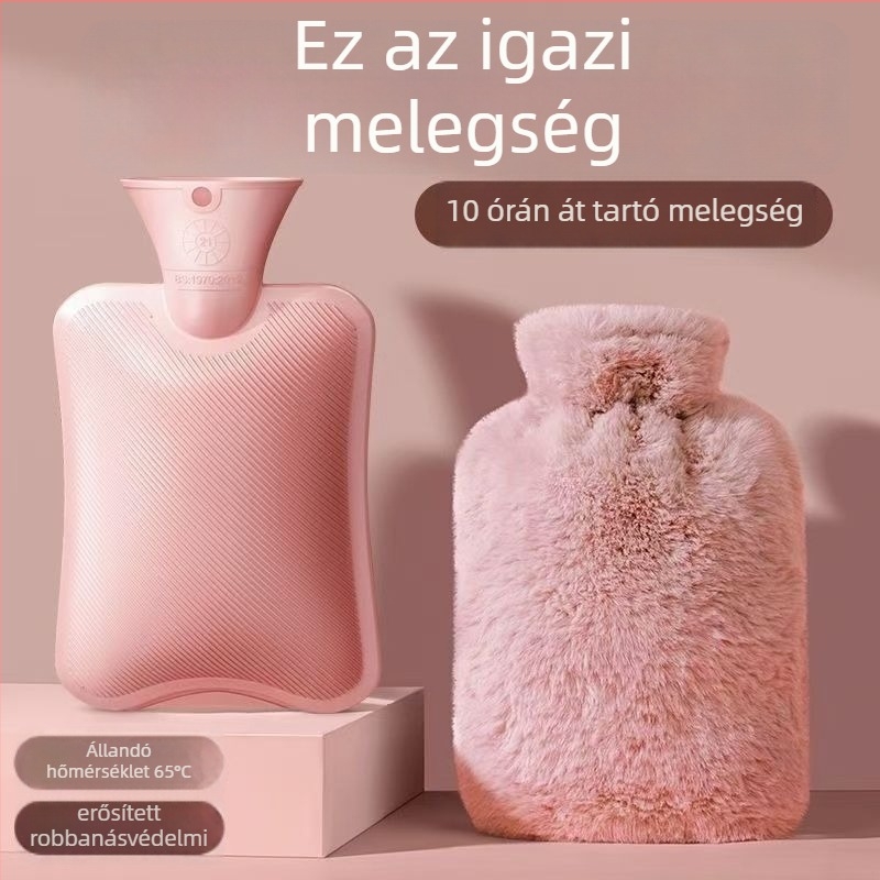 Vízfeltöltős forróvizes zacskó – PVC, rajzfilm-stílus, több szintű hőmérséklet-vezérlés; alkalmas derékra, hasra, lábakra, kezekre és a hátára