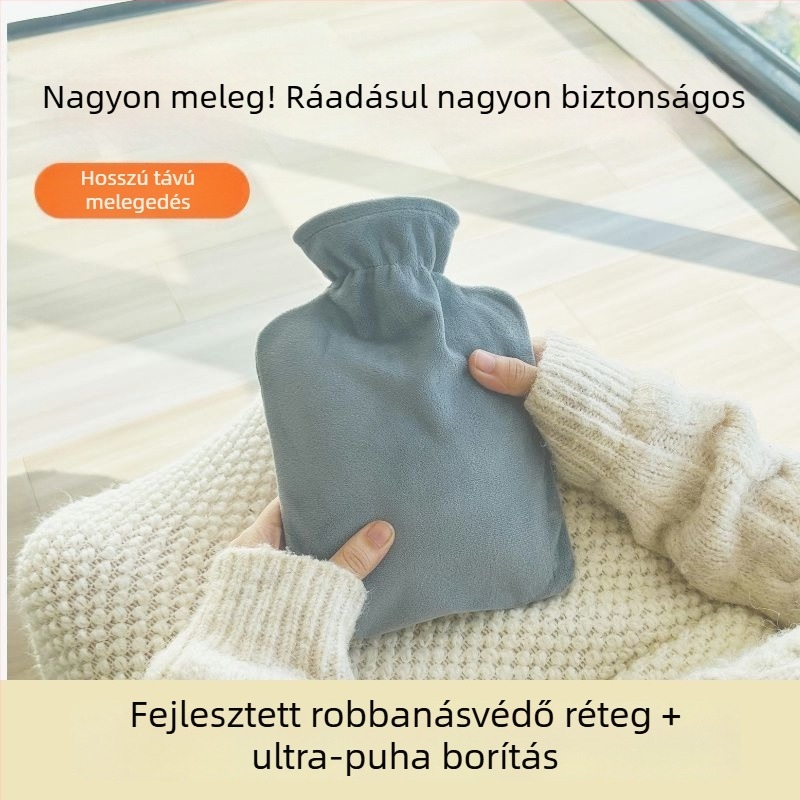 Vízfeltöltős forróvizes zacskó – PVC, rajzfilm-stílus, több szintű hőmérséklet-vezérlés; alkalmas derékra, hasra, lábakra, kezekre és a hátára