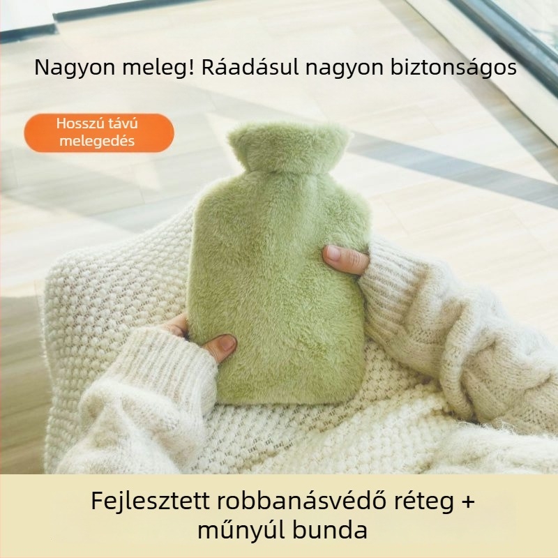 Vízfeltöltős forróvizes zacskó – PVC, rajzfilm-stílus, több szintű hőmérséklet-vezérlés; alkalmas derékra, hasra, lábakra, kezekre és a hátára