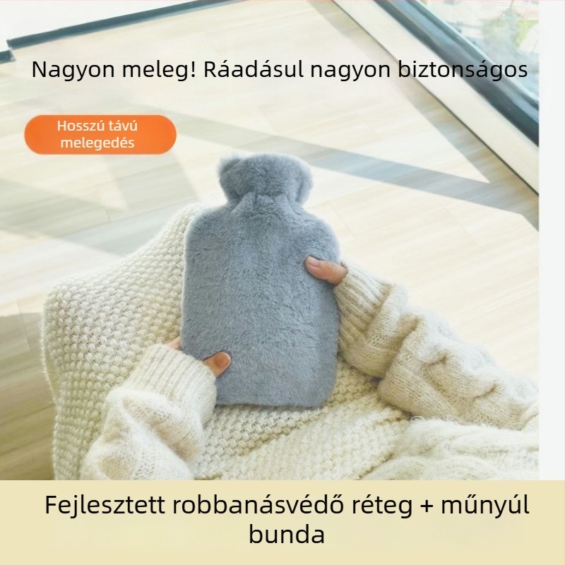 Vízfeltöltős forróvizes zacskó – PVC, rajzfilm-stílus, több szintű hőmérséklet-vezérlés; alkalmas derékra, hasra, lábakra, kezekre és a hátára