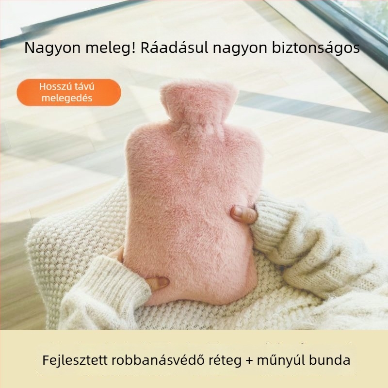 Vízfeltöltős forróvizes zacskó – PVC, rajzfilm-stílus, több szintű hőmérséklet-vezérlés; alkalmas derékra, hasra, lábakra, kezekre és a hátára