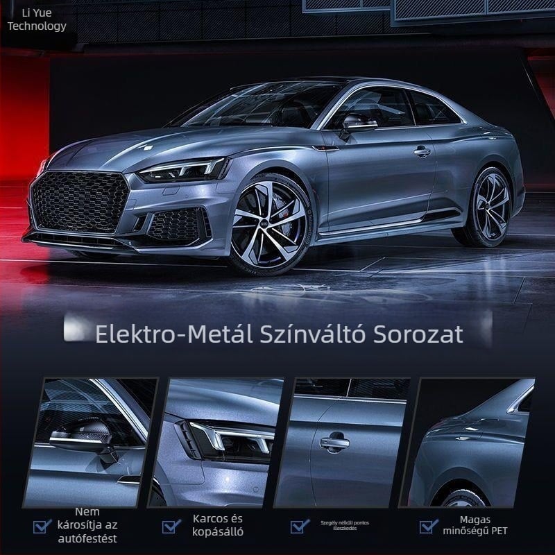 Autó karosszéria matricája, elektro-optikai fém színváltó film, teljes autó burkolat, testreszabható, öntapadó típus