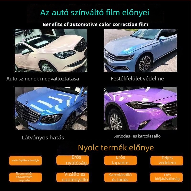 PVC anyagú teljes autó matrica karbon szövet mintával, ragasztásos telepítés, autó, motorkerékpár, elektromos jármű és visszapillantó tükör számára