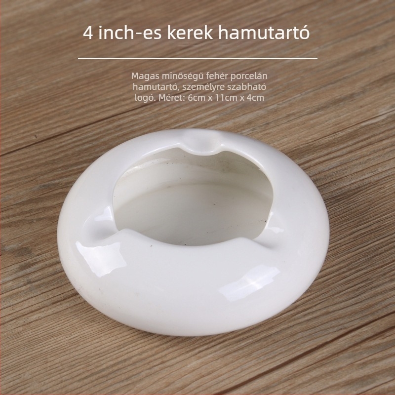 Porcelán hamutartó logóval testreszabható; kerámia anyag, márka Hongtai, eredet Liling; alkalmas üzleti ajándékokra és promóciókra.