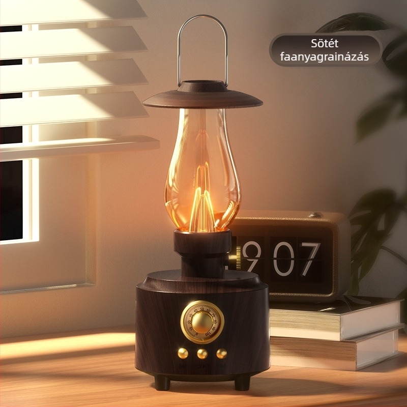 Kempinglámpa Bluetooth hangszóróval, IPX6 vízálló, 5W, Bluetooth 5.3, beépített akkumulátor, 10 m hatótáv