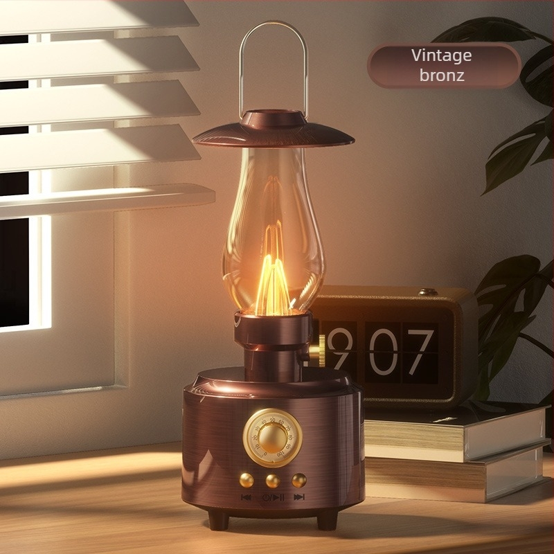 Kempinglámpa Bluetooth hangszóróval, IPX6 vízálló, 5W, Bluetooth 5.3, beépített akkumulátor, 10 m hatótáv
