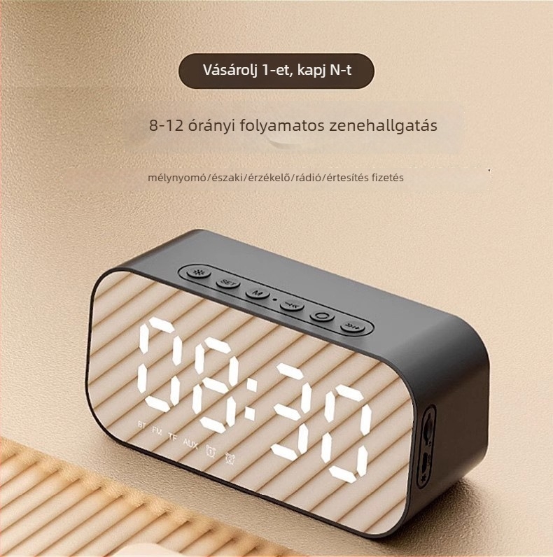 Havit M3 asztali ébresztő- és hangszóró tükrös felülettel (Bluetooth 5.0, 3W, beépített 1200mAh akkumulátor, frekvencia-válasz 100Hz–20kHz, hatótáv 10m)