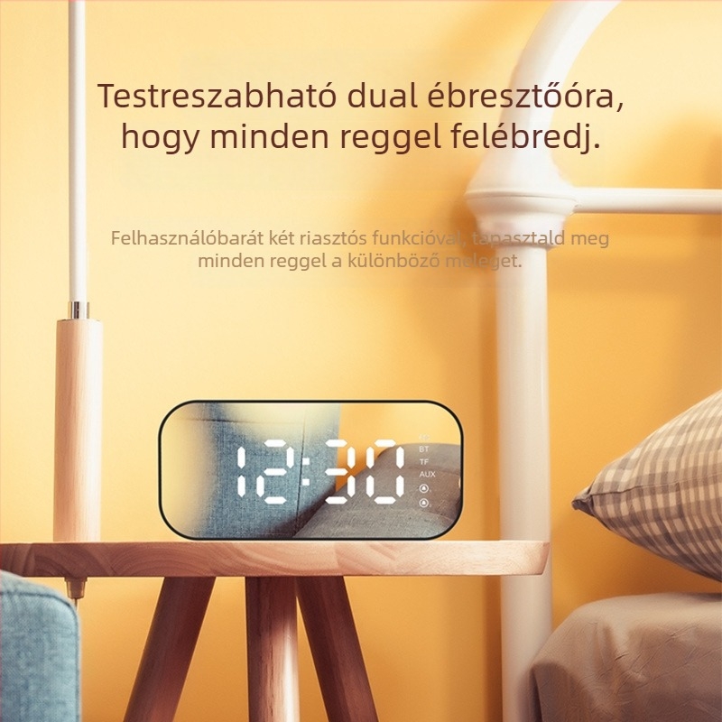 Havit M3 asztali ébresztő- és hangszóró tükrös felülettel (Bluetooth 5.0, 3W, beépített 1200mAh akkumulátor, frekvencia-válasz 100Hz–20kHz, hatótáv 10m)