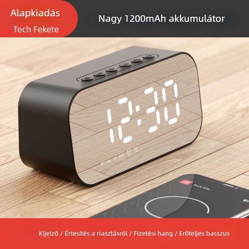Havit M3 asztali ébresztő- és hangszóró tükrös felülettel (Bluetooth 5.0, 3W, beépített 1200mAh akkumulátor, frekvencia-válasz 100Hz–20kHz, hatótáv 10m)