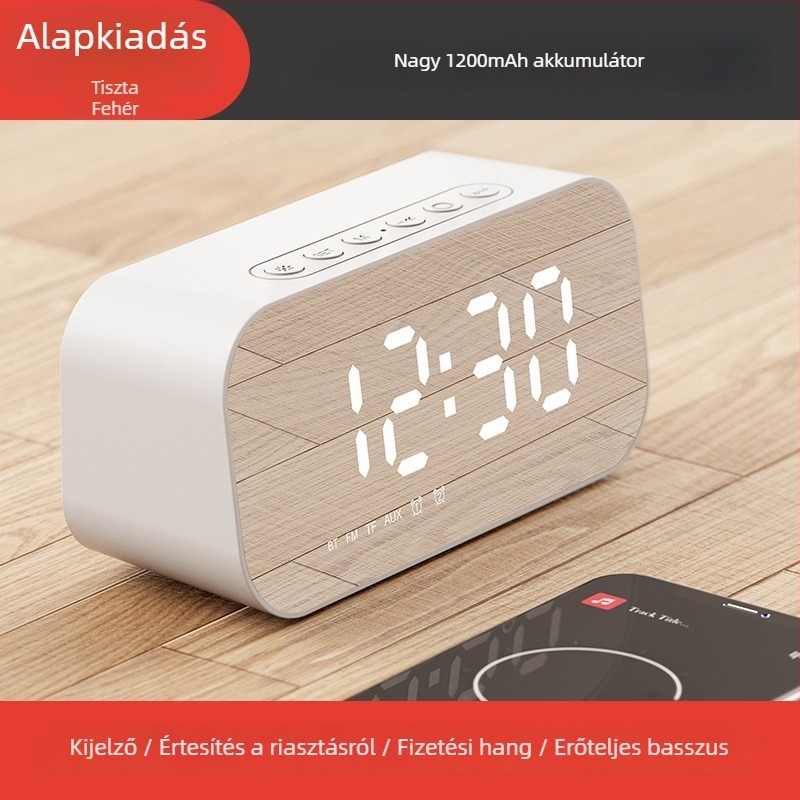 Havit M3 asztali ébresztő- és hangszóró tükrös felülettel (Bluetooth 5.0, 3W, beépített 1200mAh akkumulátor, frekvencia-válasz 100Hz–20kHz, hatótáv 10m)
