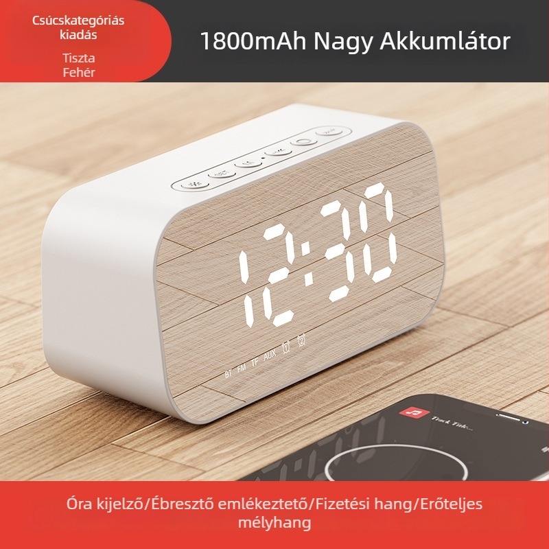 Havit M3 asztali ébresztő- és hangszóró tükrös felülettel (Bluetooth 5.0, 3W, beépített 1200mAh akkumulátor, frekvencia-válasz 100Hz–20kHz, hatótáv 10m)