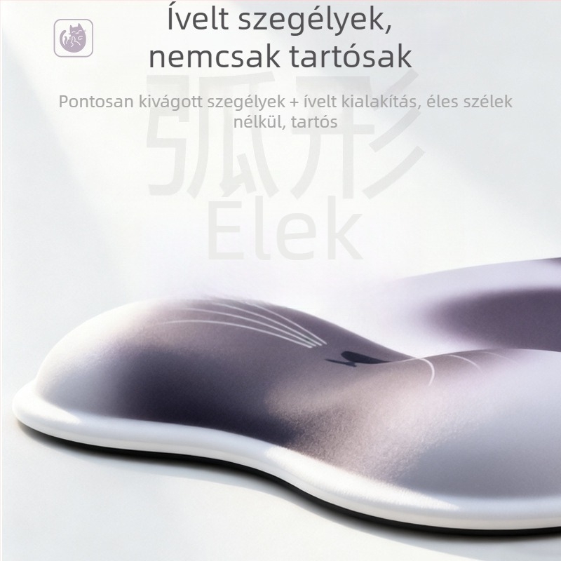 Macska mancsa szilikon egérpad – csúszásmentes, egyoldalas csuklótámasz, hőátviteles logónyomás