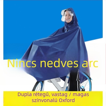 Kerékpáros poncsó Oxford anyagból, PVC vízálló réteg, felnőtt, 1 személy