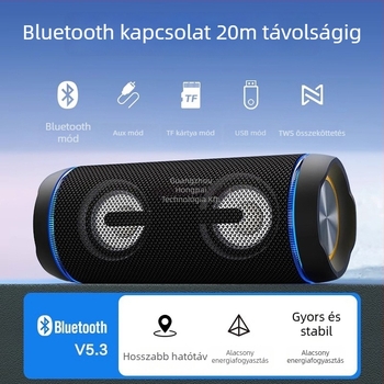 Bluetooth hangszóró — IPX7 vízálló, frekvencia 100 Hz–20 kHz, SNR ≥70 dB, Bluetooth 2.0 TF-kártyával