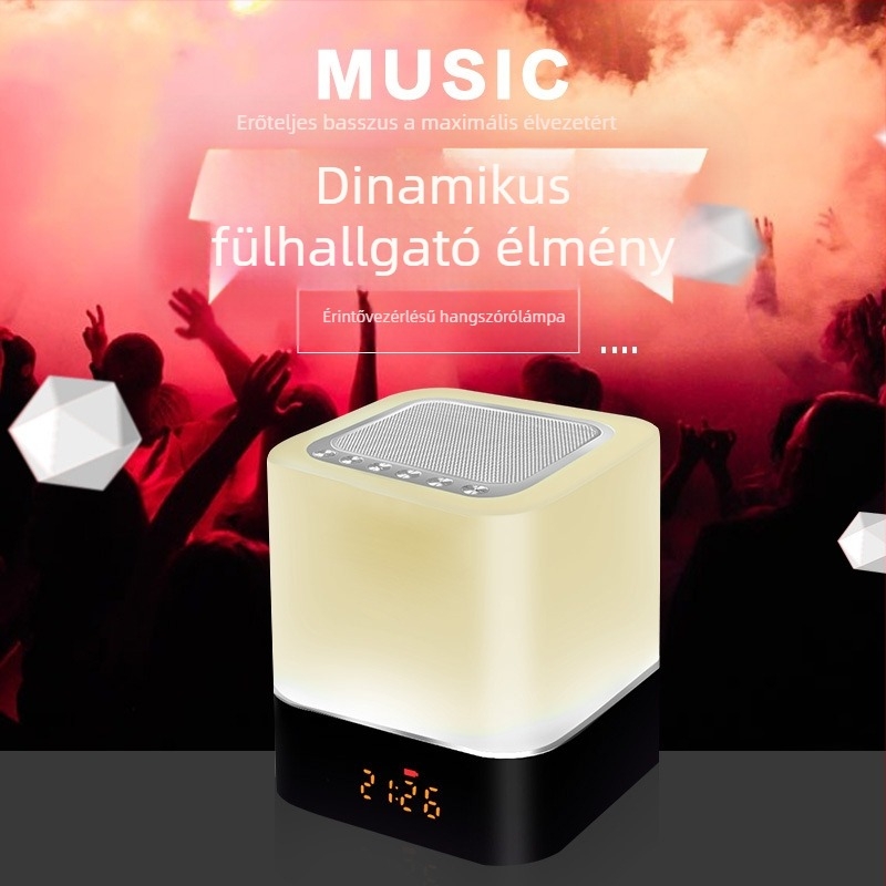 Bluetooth ébresztőóra hangszóróval és LED világítással (Bluetooth 5.0 • 5W • 1000–1200mAh • 100 Hz–20 kHz • 10 m hatótáv)