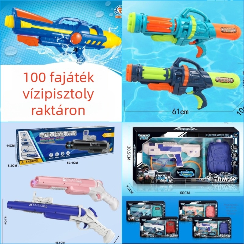 Műanyag vízipisztoly kettős fúvócsővel, magasnyomású játék fiúknak
