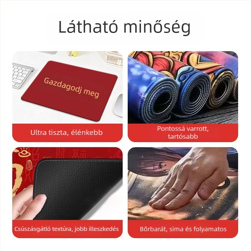 Körkörös egérpad természetes kaučukból, csúszásmentes, egyoldalas logónyomással, hőátviteles kivitel, testreszabható (OEM)
