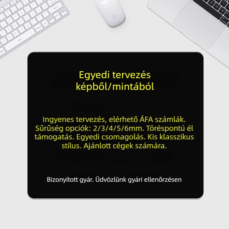 Körkörös egérpad természetes kaučukból, csúszásmentes, egyoldalas logónyomással, hőátviteles kivitel, testreszabható (OEM)