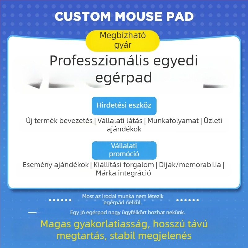 Körkörös egérpad természetes kaučukból, csúszásmentes, egyoldalas logónyomással, hőátviteles kivitel, testreszabható (OEM)