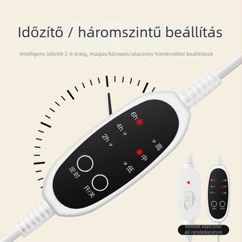 Levehető és mosógépben mosható lábmelegítő, három fokozatú időzítővel, hálózati csatlakozással, 220V, 20W, plüss anyag