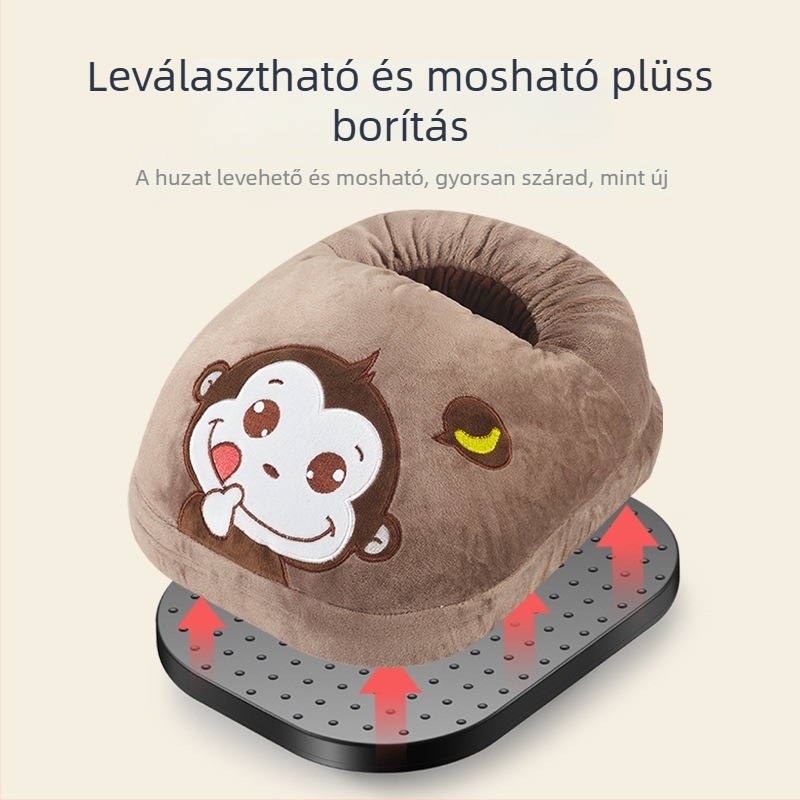 Levehető és mosógépben mosható lábmelegítő, három fokozatú időzítővel, hálózati csatlakozással, 220V, 20W, plüss anyag