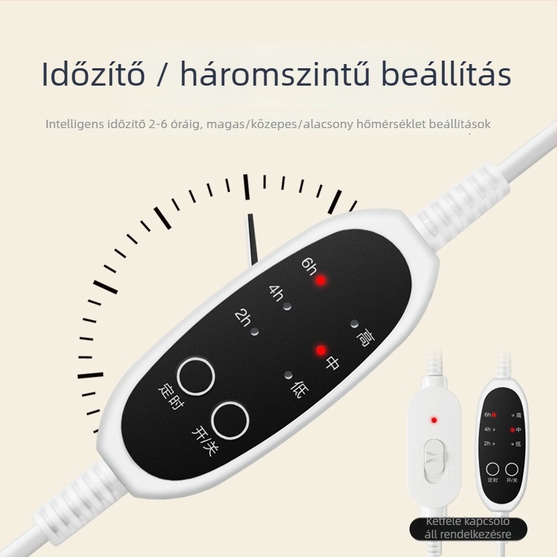 Levehető és mosógépben mosható lábmelegítő, három fokozatú időzítővel, hálózati csatlakozással, 220V, 20W, plüss anyag