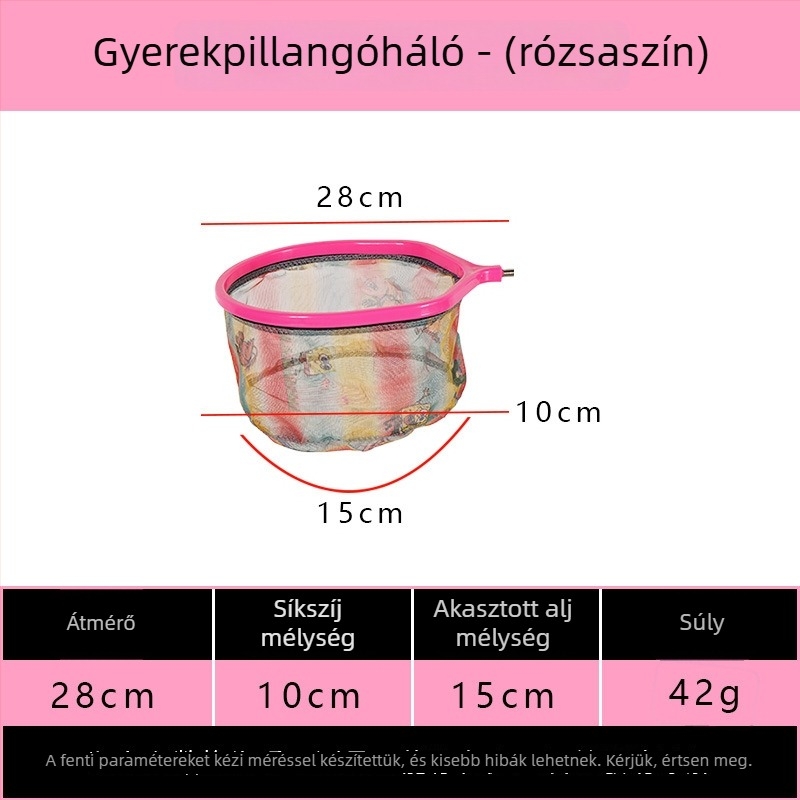 Teleszkópos gyerekeknek szánt műanyag hálóval ellátott horgászbot kis halak, garnélarák, békalárvák, pillangók és rovarok fogására
